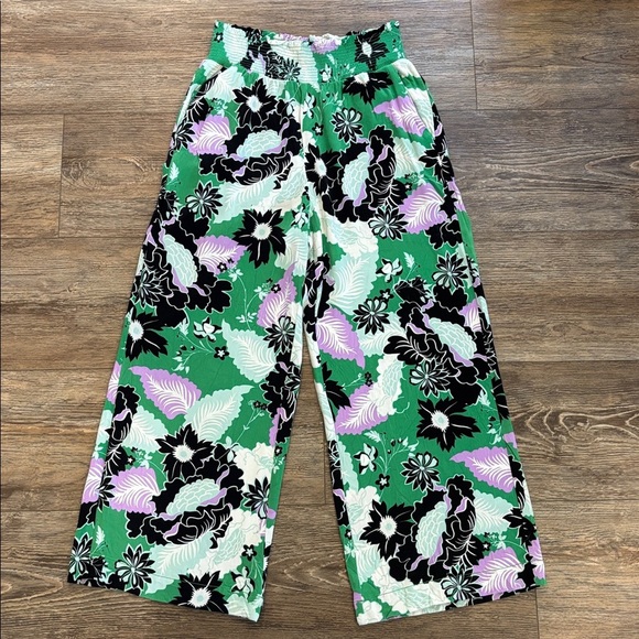 Anthropologie The Saria Smocked Wide-Leg Pants by Maeve Women's Size Medium EUC - Picture 2 of 13